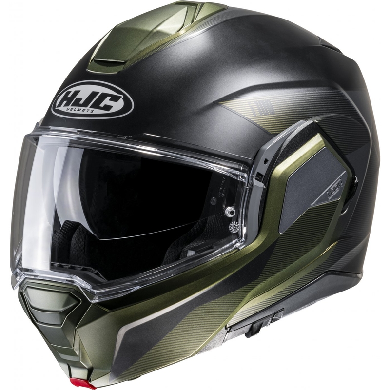 HJC i100 Beston MC4SF gris-vert casque moto modulable soldes