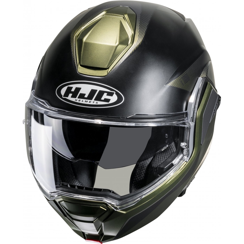 HJC i100 Beston MC4SF gris-vert casque moto modulable soldes