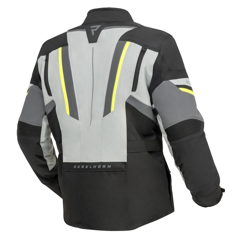 Veste de moto Rebelhorn Scout noir-gris-jaune fluo soldes