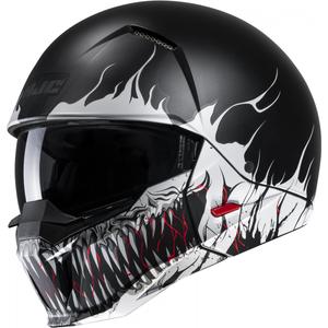Casque ouvert avec masque HJC i20 Scraw MC5SF rouge-blanc-noir