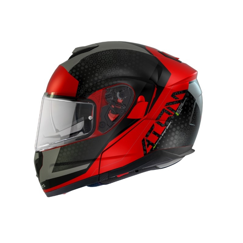 Casque moto modulable MT Atom SV Adventure A5 noir-gris-rouge