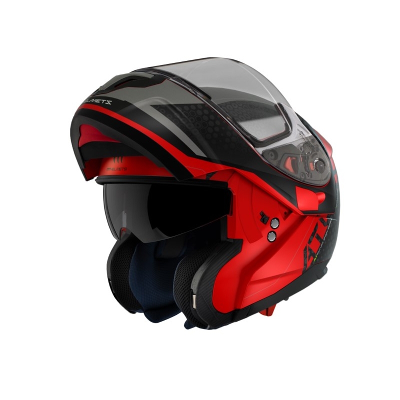 Casque moto modulable MT Atom SV Adventure A5 noir-gris-rouge