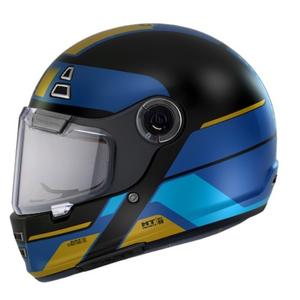 Casque moto intégral MT Jarama 68TH C7 noir-or-bleu soldes