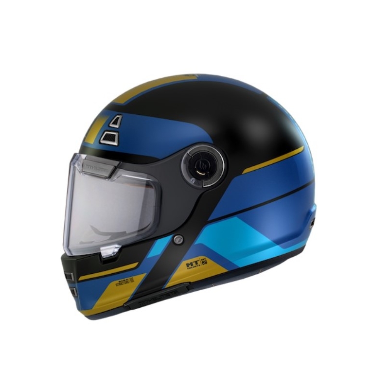 Casque moto intégral MT Jarama 68TH C7 noir-or-bleu soldes