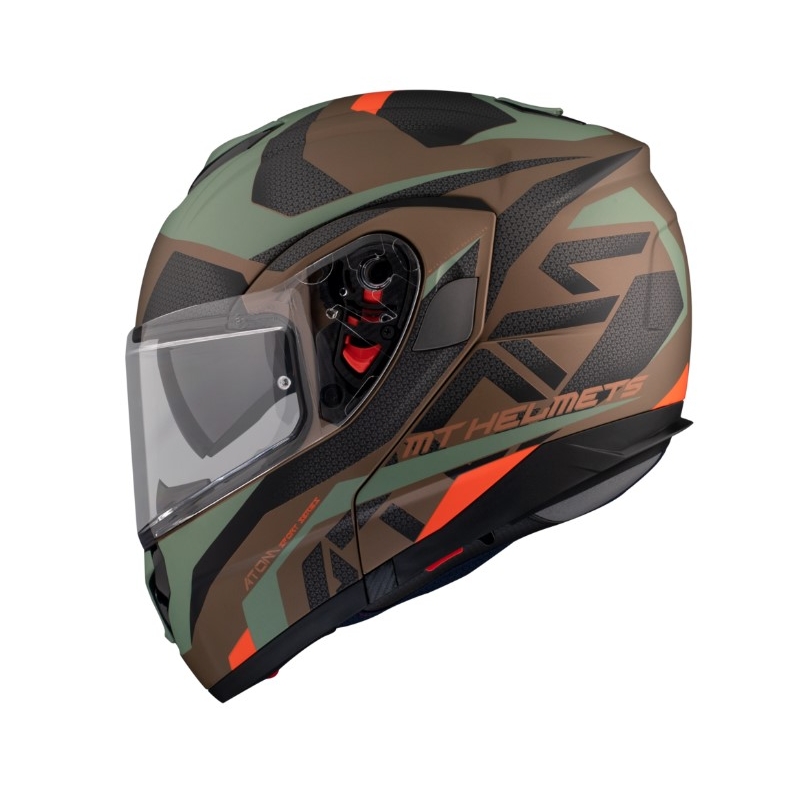 Casque moto MT Atom SV Skill A9 noir-vert-marron soldes