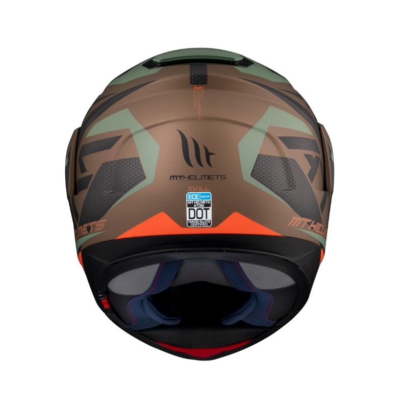Casque moto MT Atom SV Skill A9 noir-vert-marron soldes