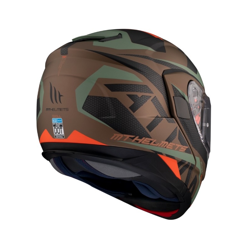 Casque moto MT Atom SV Skill A9 noir-vert-marron soldes