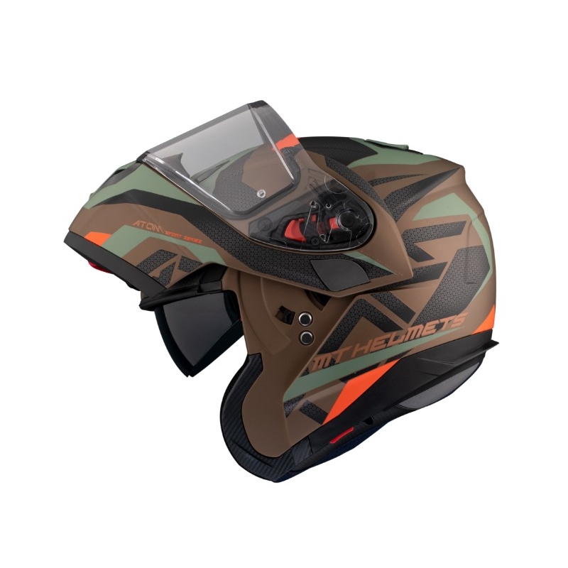Casque moto MT Atom SV Skill A9 noir-vert-marron soldes