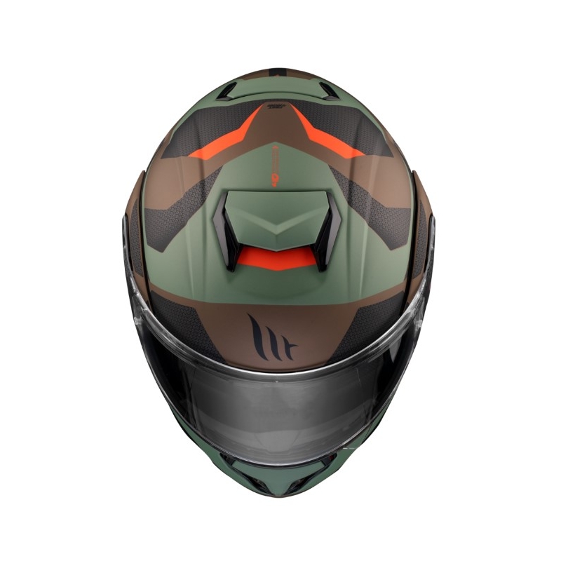 Casque moto MT Atom SV Skill A9 noir-vert-marron soldes