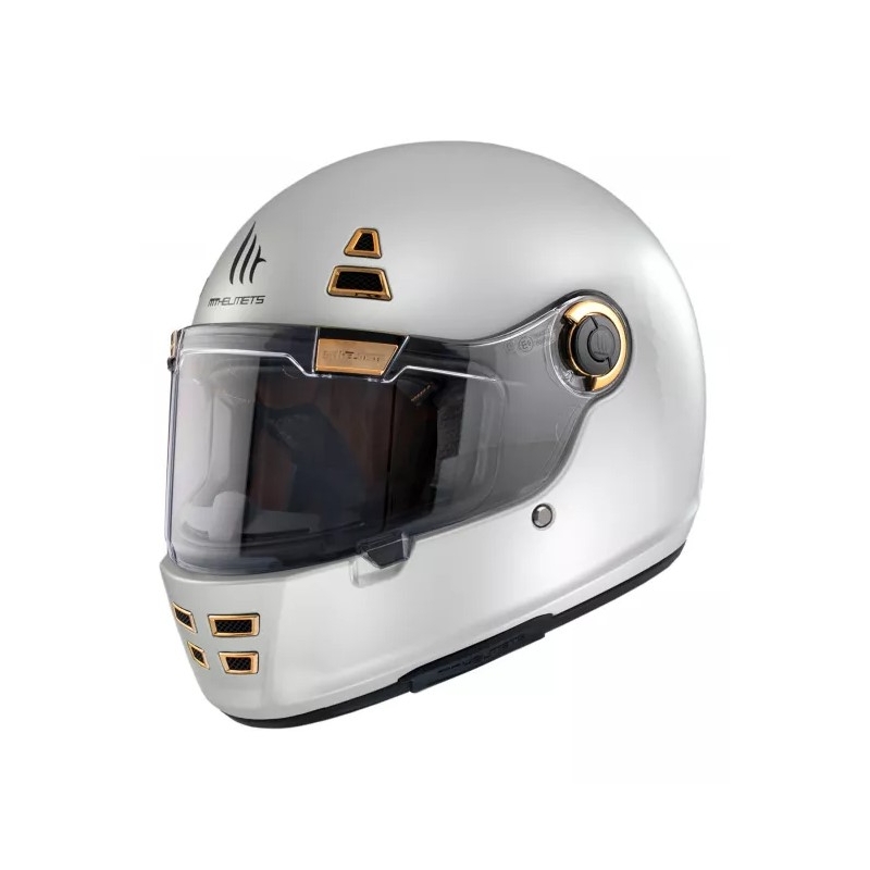 MT Jarama Solid A0 casque moto intégral blanc brillant