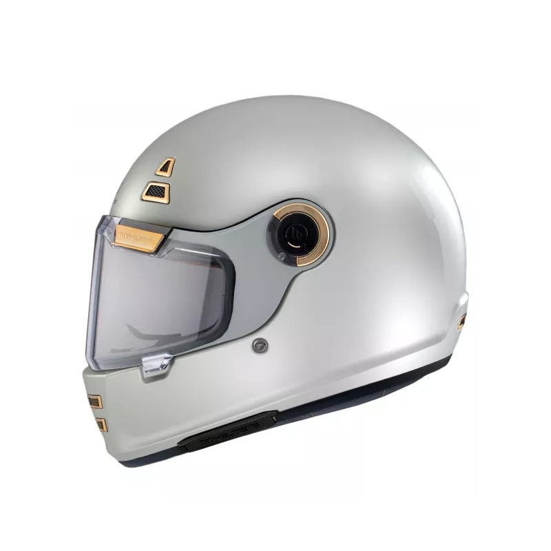 MT Jarama Solid A0 casque moto intégral blanc brillant