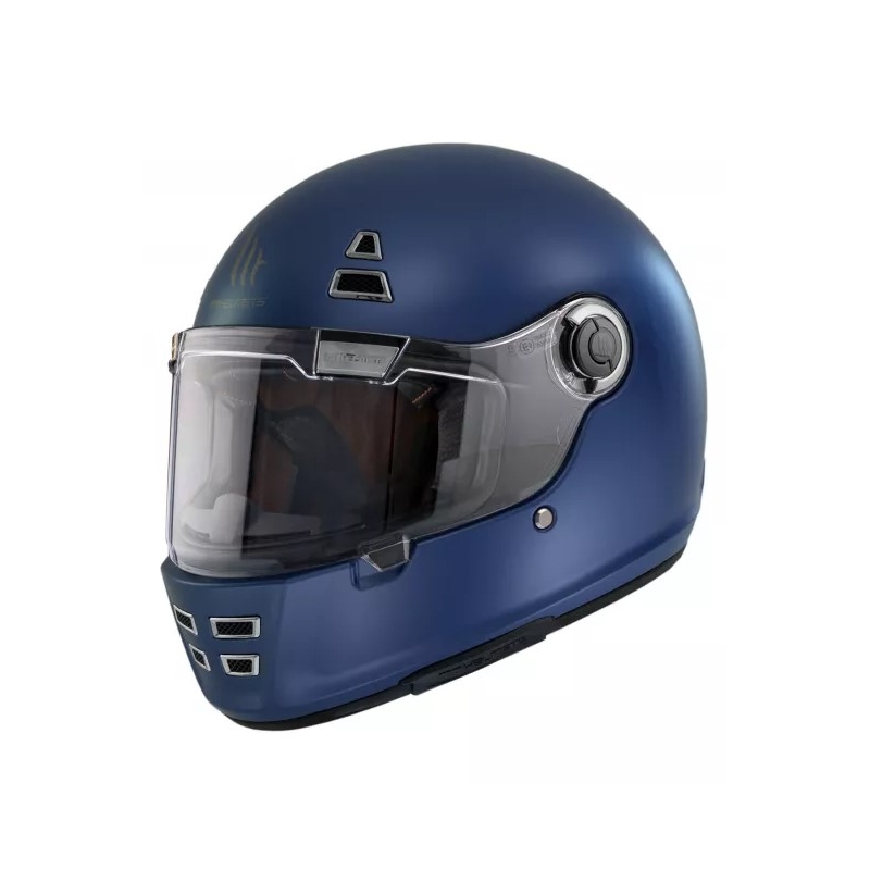 MT Jarama Solid A7 casque moto intégral bleu mat soldes