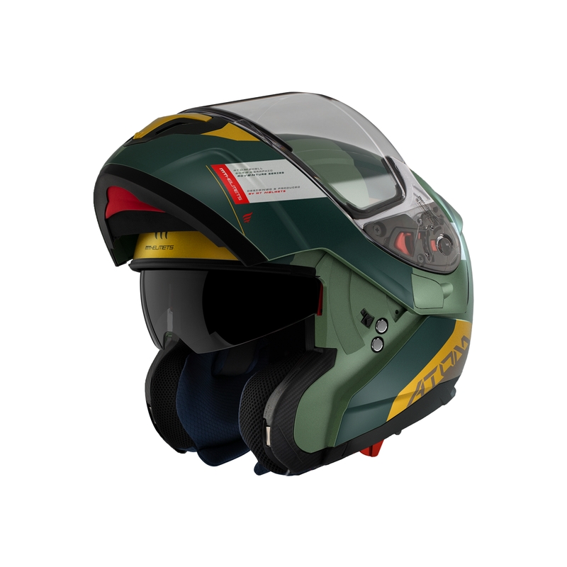Casque moto modulable MT Atom SV Gorex C6 jaune-vert vente soldes