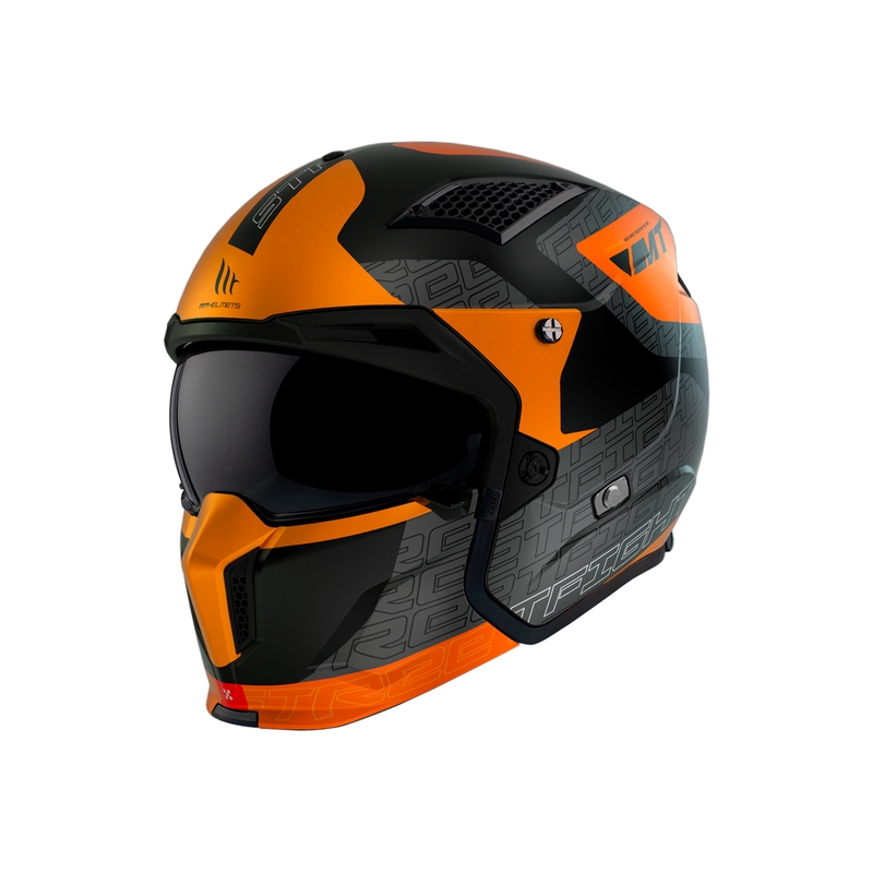 Casque ouvert avec masque MT Streetfighter SV Totem B4 noir-gris-orange