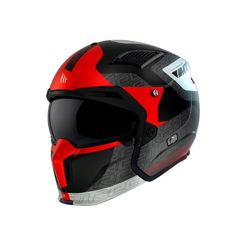Casque ouvert avec masque MT Streetfighter SV Totem B15 noir-gris-blanc-rouge soldes