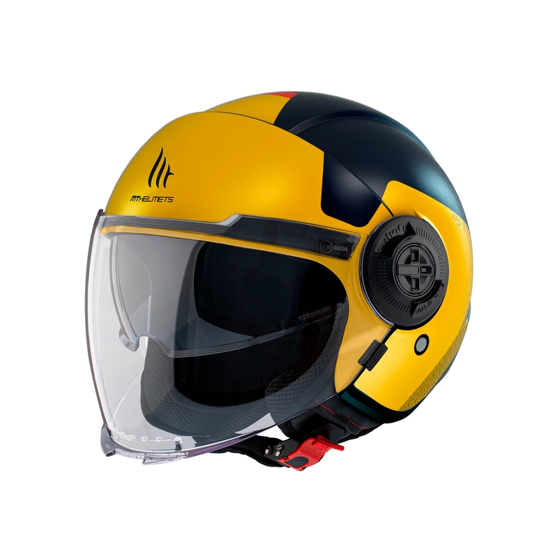 Casque moto ouvert MT Viale SV Beta D3 noir-or
