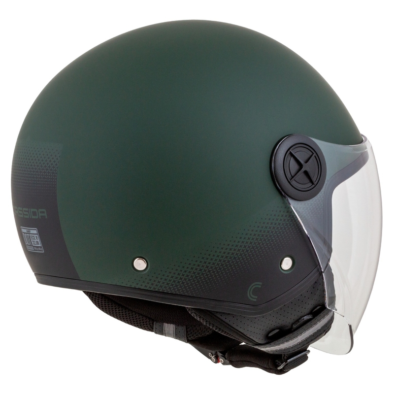 Cassida Casque de moto ouvert Handy vert-noir