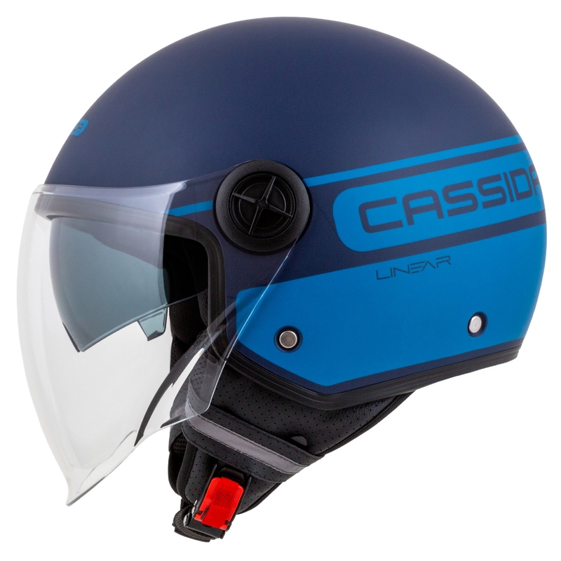 Cassida Handy Plus Casque de moto ouvert linéaire bleu