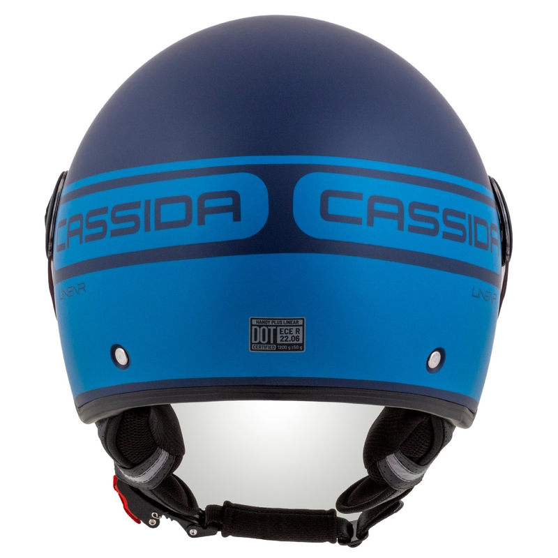 Cassida Handy Plus Casque de moto ouvert linéaire bleu