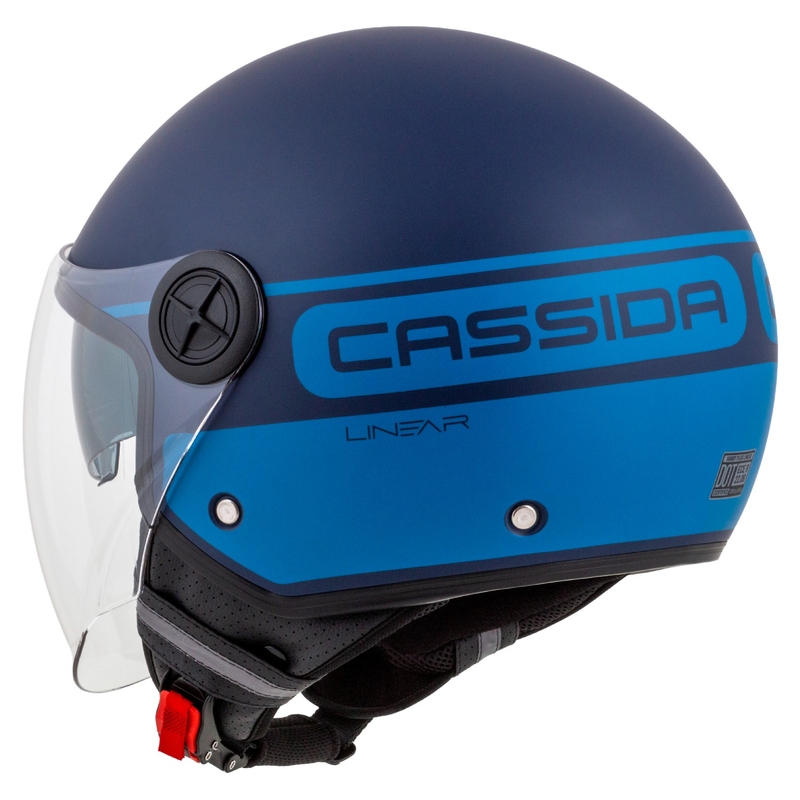 Cassida Handy Plus Casque de moto ouvert linéaire bleu
