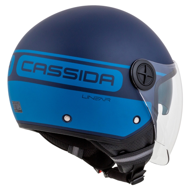 Cassida Handy Plus Casque de moto ouvert linéaire bleu