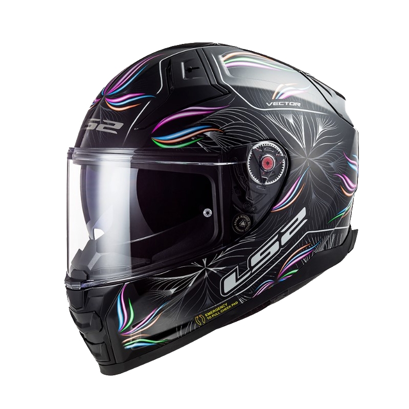 Casque moto intégral LS2 FF811 Vector II Tropical blanc-violet-noir