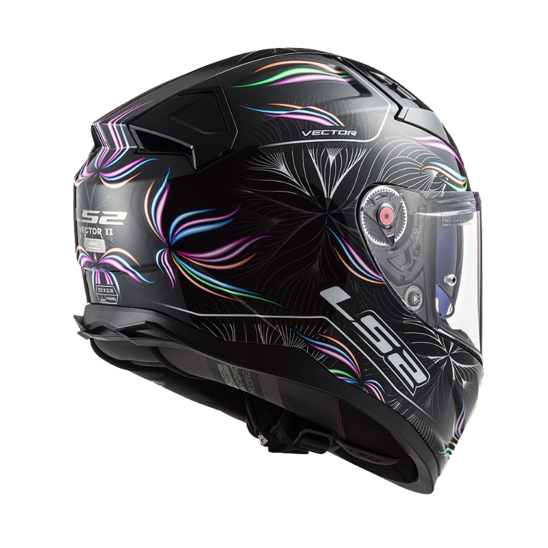 Casque moto intégral LS2 FF811 Vector II Tropical blanc-violet-noir