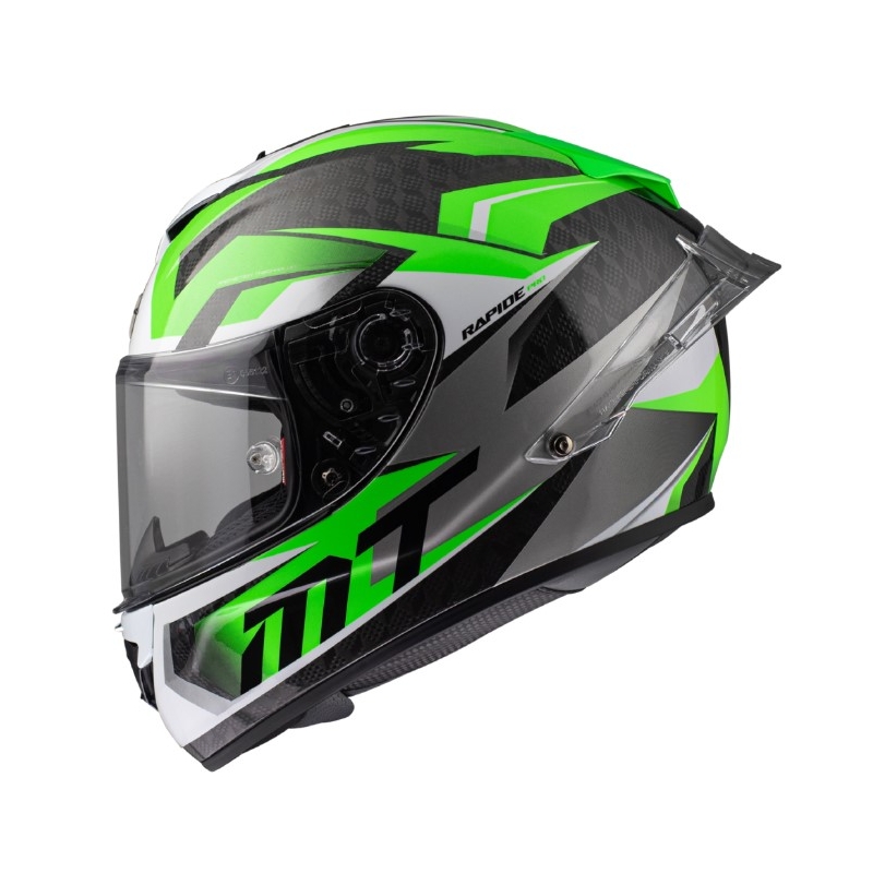 Casque moto intégral MT Rapide Pro Fugaz A6 noir-gris-blanc-vert vente soldes