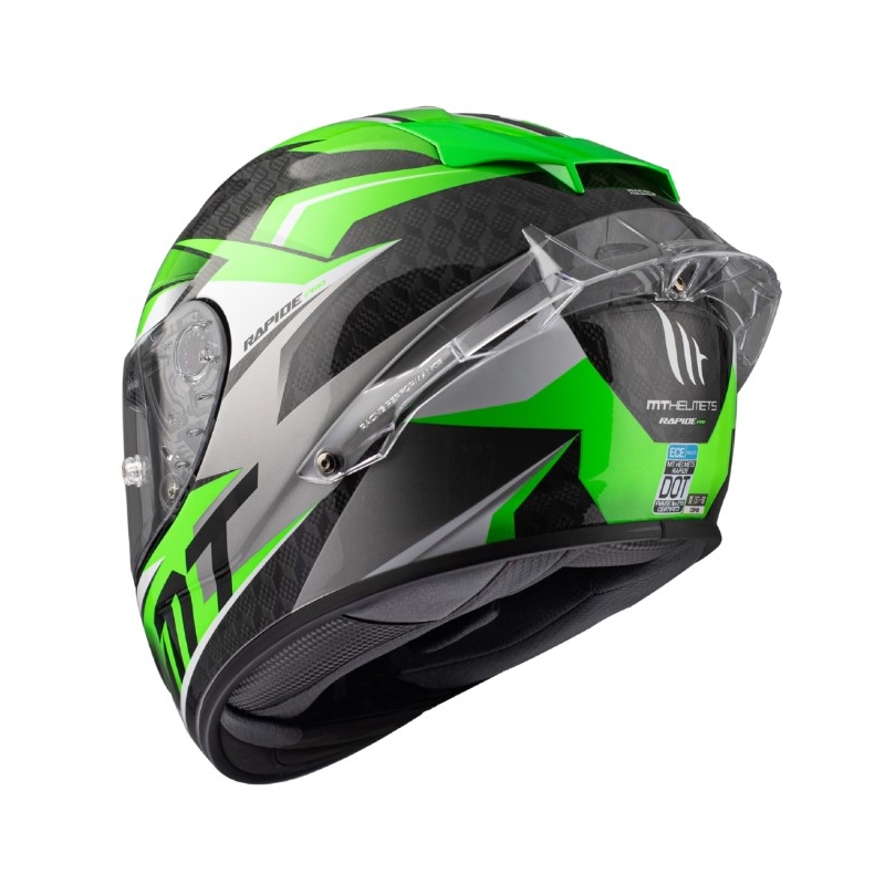 Casque moto intégral MT Rapide Pro Fugaz A6 noir-gris-blanc-vert vente soldes