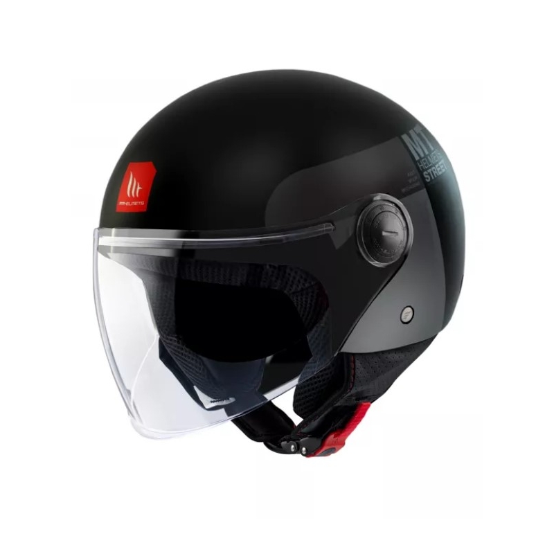 Casque moto MT Street Inboard D2 Open Noir-Gris soldes