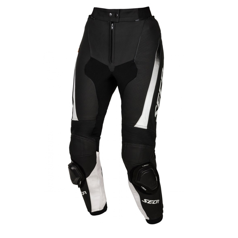 Pantalon moto femme SECA SRS II noir et blanc soldes