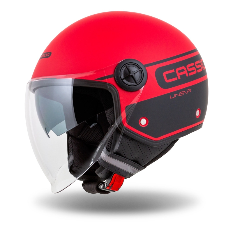 Cassida Handy Plus Linear Open Motorcycle Helmet Rouge-Noir