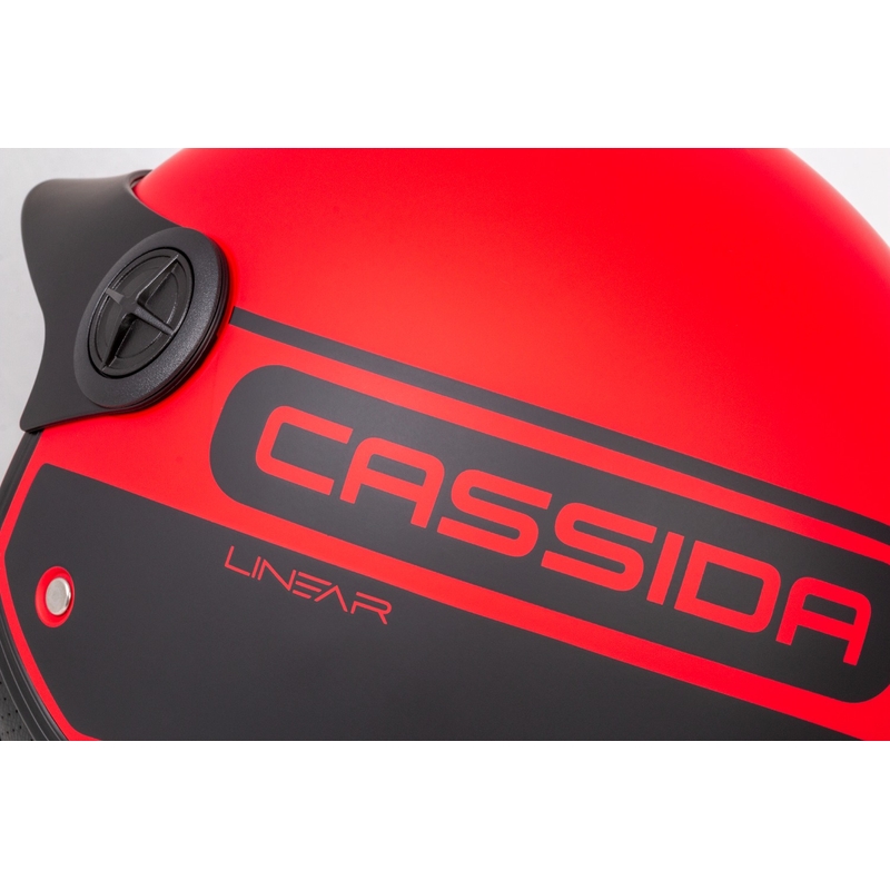 Cassida Handy Plus Linear Open Motorcycle Helmet Rouge-Noir