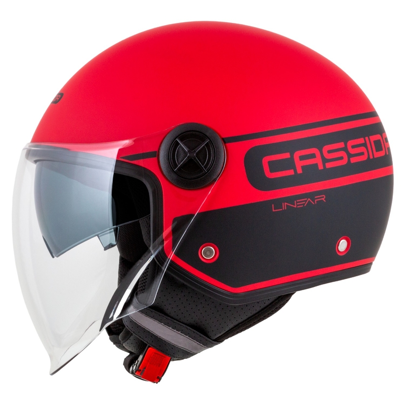 Cassida Handy Plus Linear Open Motorcycle Helmet Rouge-Noir