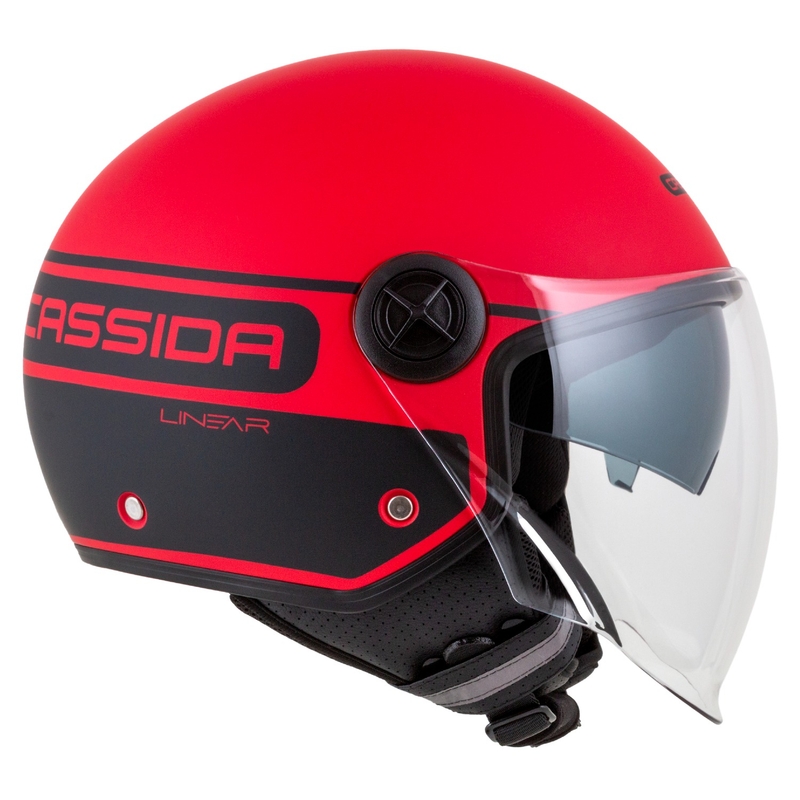 Cassida Handy Plus Linear Open Motorcycle Helmet Rouge-Noir