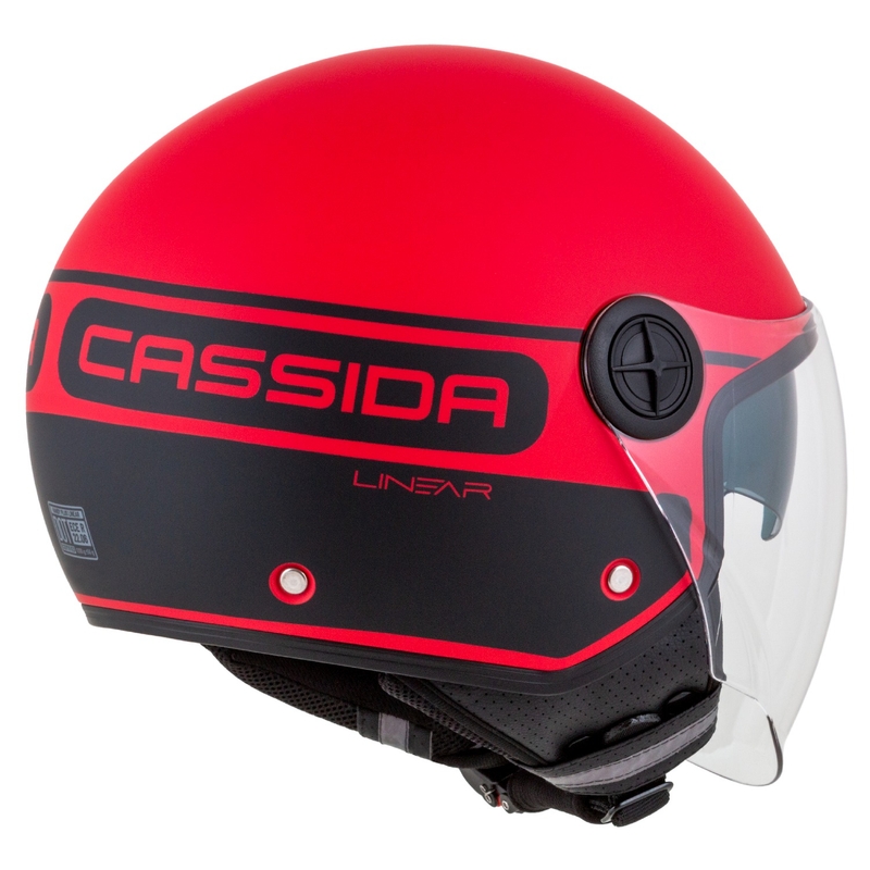 Cassida Handy Plus Linear Open Motorcycle Helmet Rouge-Noir
