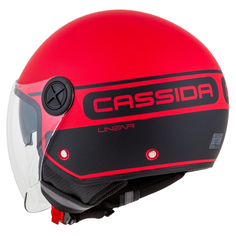 Cassida Handy Plus Linear Open Motorcycle Helmet Rouge-Noir