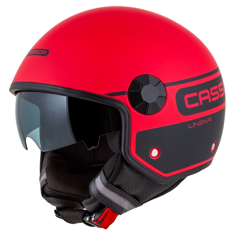 Cassida Handy Plus Linear Open Motorcycle Helmet Rouge-Noir
