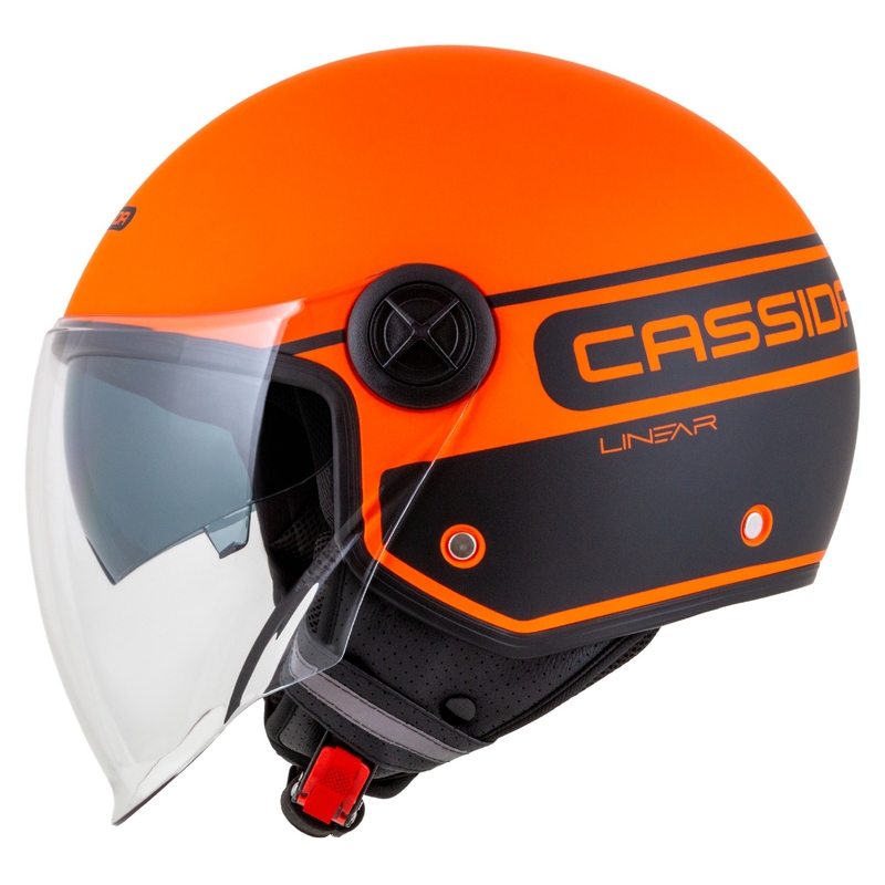 Cassida Handy Plus Casque de moto ouvert linéaire orange-noir