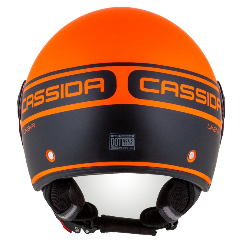 Cassida Handy Plus Casque de moto ouvert linéaire orange-noir