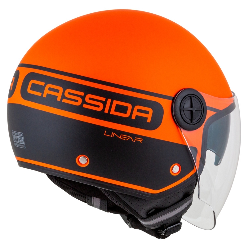 Cassida Handy Plus Casque de moto ouvert linéaire orange-noir