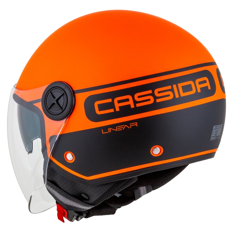 Cassida Handy Plus Casque de moto ouvert linéaire orange-noir