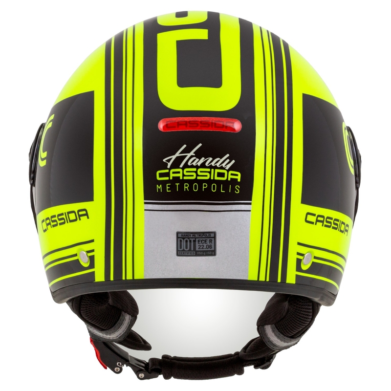 Casque de moto ouvert Cassida Handy Metropolis Safety jaune fluo-noir-gris réfléchissant