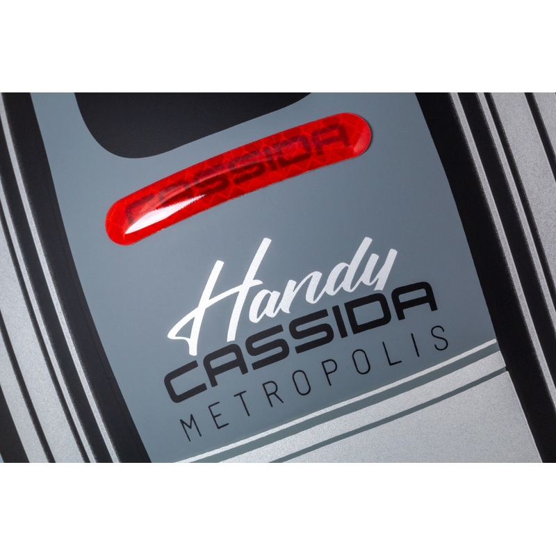 Cassida Handy Metropolis Safety Open Motorcycle Helmet Noir-Reflective Grey