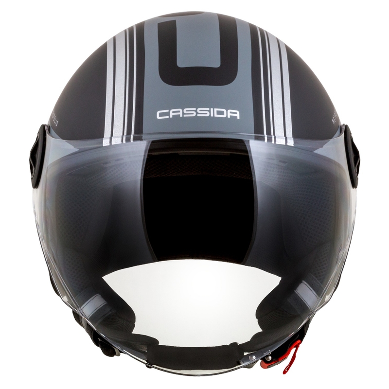 Cassida Handy Metropolis Safety Open Motorcycle Helmet Noir-Reflective Grey