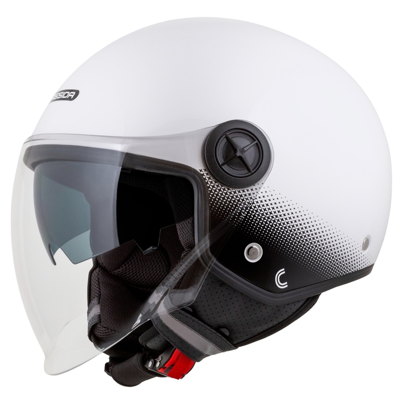 Casque de moto ouvert Cassida Handy Plus blanc-noir