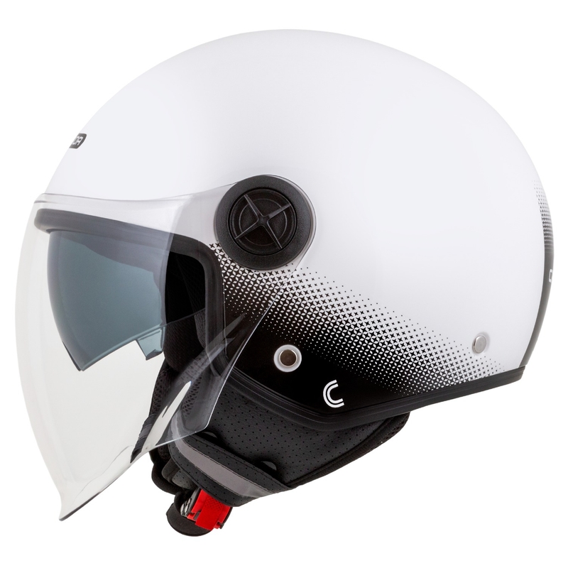 Casque de moto ouvert Cassida Handy Plus blanc-noir