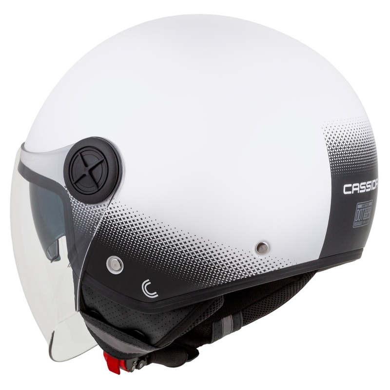Casque de moto ouvert Cassida Handy Plus blanc-noir