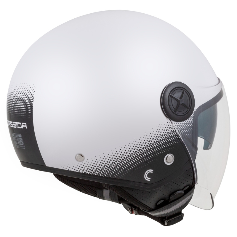 Casque de moto ouvert Cassida Handy Plus blanc-noir
