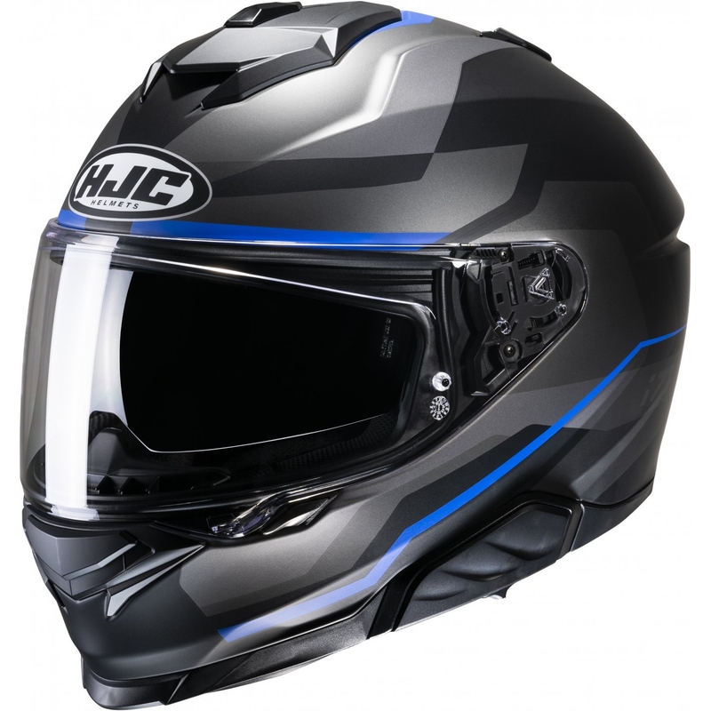 Casque moto intégral HJC i71 Nior MC2SF gris-bleu soldes